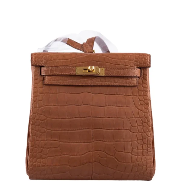Best Replica Hermès Kelly Ado II 22 Matte Gold Alligator GHW - Exotic Creations