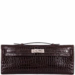 Best Replica Hermès Kelly Cut Cocoan Alligator & Porosus Crocodile PHW - Exotic Creations