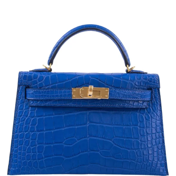 Best Replica Hermès Mini Kelly 20 II Blue Royal Matte Alligator GHW - Exotic Creations