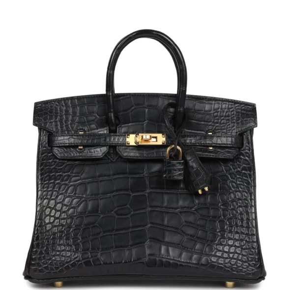 Hermès Dupe Birkin 25 Black Matte Alligator GHW | Exotic Creations