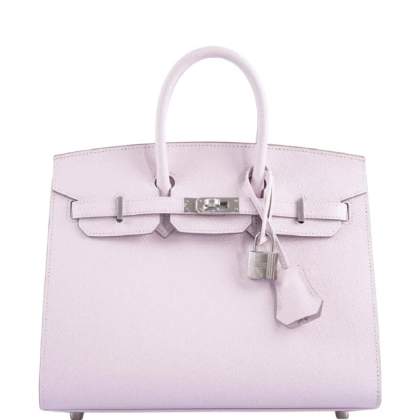 Hermès Dupe Birkin 25 Mauve Pale Epsom PHW - Exotic Creations Front