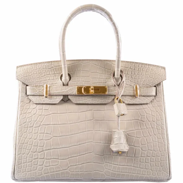 Hermès Dupe Birkin 30 Beton Matte Alligator GHW - Exotic Creations