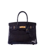 Hermès Dupe Birkin 30 Bleu Marine Shiny Niloticus Crocodile GHW - Exotic Creations