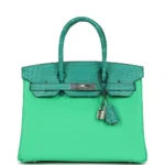 Hermès Dupe Birkin 30 Vert Comics Touch Togo Vert Jade Niloticus Crocodile PHW - Exotic Creations