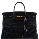 Hermès Dupe Birkin 40 Blue Nuit Porosus Crocodile GHW - Exotic Creations