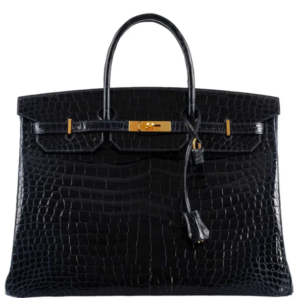Hermès Dupe Birkin 40 Blue Nuit Porosus Crocodile GHW - Exotic Creations