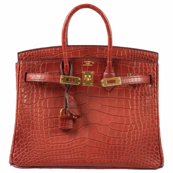 Hermès Dupe HSS Birkin 25 Rouge H Alligator & Orangeterior GHW - Exotic Creations