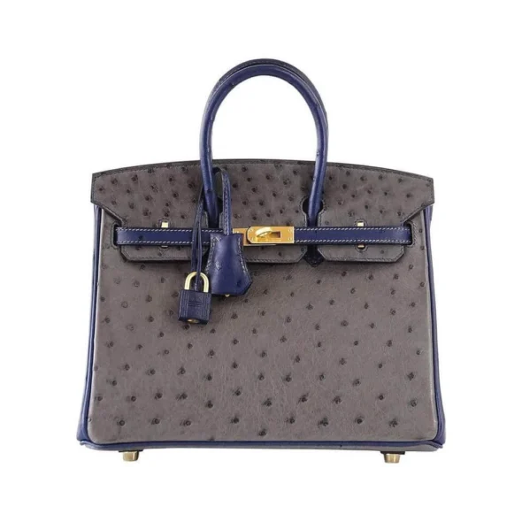 Hermès Dupe HSS Birkin 25 Two-Tone Ostrich BGHW - Exotic Creations