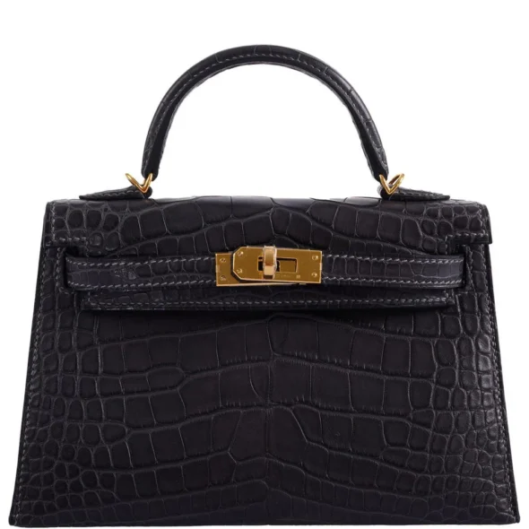 Hermès Dupe Mini Kelly 20 II Graphite Matte Alligator GHW – Exotic Creations
