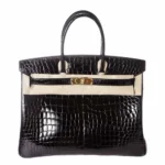 Hermès Dupe Porosus Crocodile Birkin 35 Black GHW - Exotic Creations
