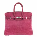 Hermès-Inspired Designer Dupes Birkin 25 Fuchsia Pink Lizard PHW - Exotic Creations Front Hermès-Inspired Designer Dupes Birkin 25 Fuchsia Pink Lizard PHW - Exotic Creations