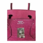 Hermès-Inspired Designer Dupes Birkin 25 Fuchsia Pink Lizard PHW - Exotic Creations Logo