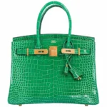 Hermès-Inspired Designer Dupes Birkin 30 Cactus Porosus Crocodile GHW - Exotic Creations