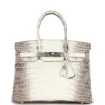Hermès-Inspired Designer Dupes Birkin 30 Himalaya Niloticus Crocodile PHW - Exotic Creations
