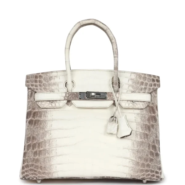 Hermès-Inspired Designer Dupes Birkin 30 Himalaya Niloticus Crocodile PHW - Exotic Creations