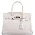 Hermès-Inspired Designer Dupes Birkin 30 White Swift PHW - Exotic Creations Front