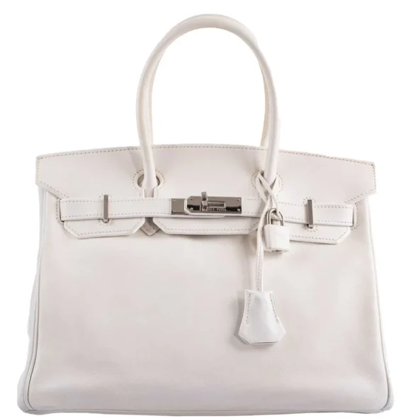 Hermès-Inspired Designer Dupes Birkin 30 White Swift PHW - Exotic Creations