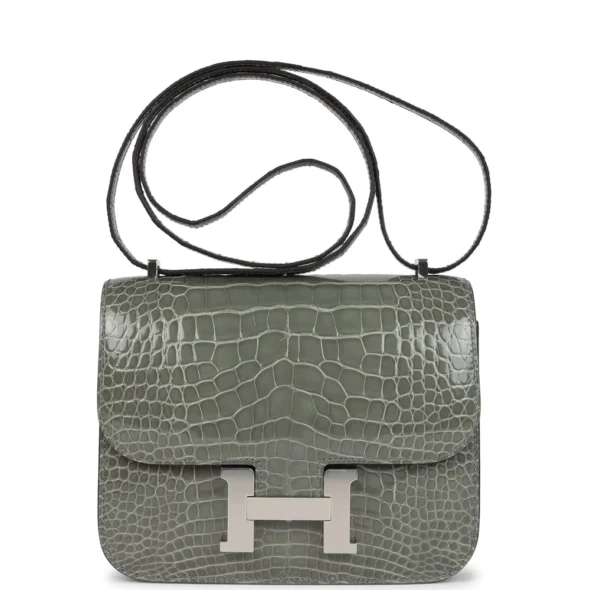 Hermès Constance 18 Gris Ciment Alligator Dupe