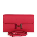 Hermès-Inspired Designer Dupes Constance Wallet To Go Rose Extreme Marquette Epsom PHW - Exotic Creations Front