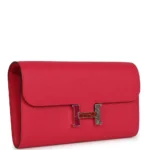 Hermès-Inspired Designer Dupes Constance Wallet To Go Rose Extreme Marquette Epsom PHW - Exotic Creations Side1