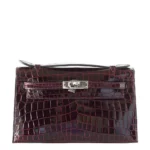Hermès-Inspired Designer Dupes JPG Kelly Pochette Bordeaux Niloticus Crocodile PHW - Exotic Creations