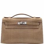 Hermès-Inspired Designer Dupes Kelly Mini Pochette Ficelle Lizard Swift PHW - Exotic Creations
