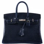 Hermès-Inspired Luxury Handbags Birkin 25 Indigo Lizard PHW - Exotic Creations