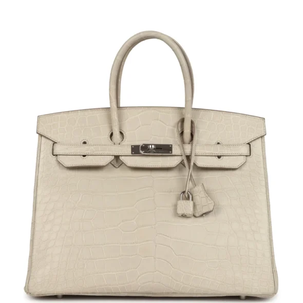 Birkin 35 Beton Matte Alligator PHW | Hermès-Inspired Bag