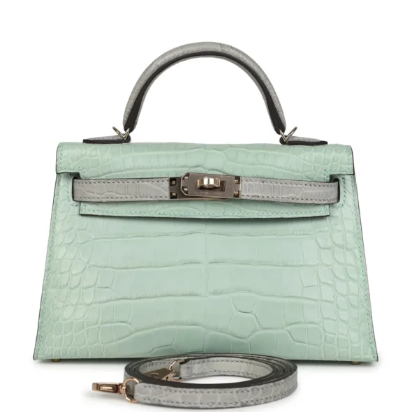 Hermès-Inspired Luxury Handbags | Kelly 20 Vert Deau Alligator