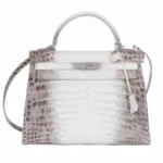 Hermès-Inspired Luxury Handbags Kelly 32 Himalayan Niloticus Crocodile PHW - Exotic Creations