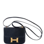 Hermès-Inspired Luxury Handbags Micro Constance 14 Black Varanus Lizard GHW - Exotic Creations