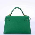 Hermès-Inspired Luxury Handbags Mini Kelly 20 II Cactus Epsom GHW - Exotic Creations Back