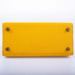 Hermès-Inspired Luxury Handbags Mini Kelly 20 Jaune Courchevel GHW - Exotic Creations Bottom