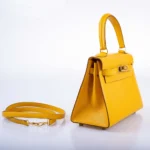 Hermès-Inspired Luxury Handbags Mini Kelly 20 Jaune Courchevel GHW - Exotic Creations Side1