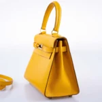 Hermès-Inspired Luxury Handbags Mini Kelly 20 Jaune Courchevel GHW - Exotic Creations Side2