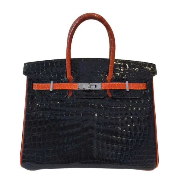 Hermès Replica Birkin 25 Bi-Color Crocodile PHW - Exotic Creations