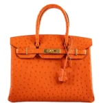 Hermès Replica Birkin 30 Tangerine Ostrich GHW - Exotic Creations