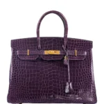 Hermès Replica Birkin 35 Amethyst Porosus Crocodile GHW - Exotic Creations
