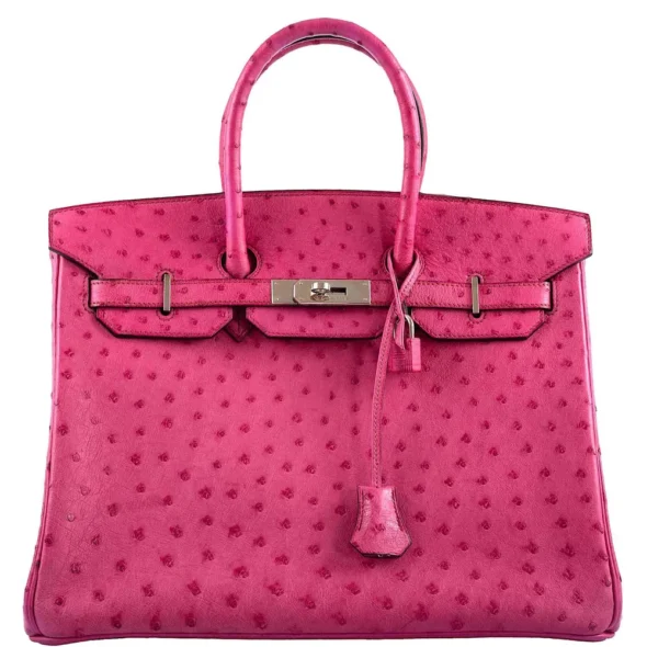Hermès Replica Birkin 35 Fuchsia Ostrich PHW - Exotic Creations
