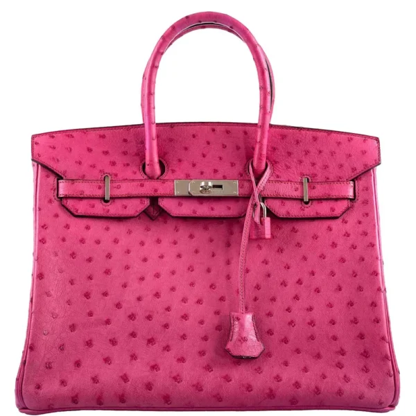Hermès Replica Birkin 35 Fuchsia Ostrich PHW - Exotic Creations