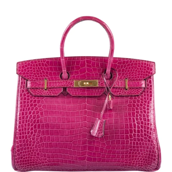 Hermès Replica Birkin 35 Fuchsia Shiny Porosus Crocodile PHW - Exotic Creations