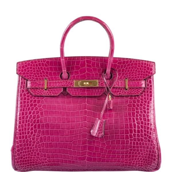 Hermès Replica Birkin 35 Fuchsia Shiny Porosus Crocodile PHW - Exotic Creations