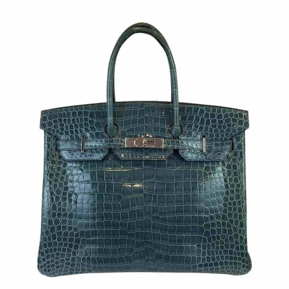 Hermès Replica Birkin 35 Malachite Porosus Crocodile PHW - Exotic Creations