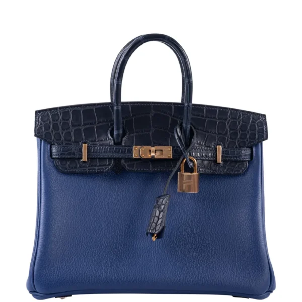 Hermès Replica Birkin Touch 25 Bleu Saphir Alligator RGHW | Exotic Creations