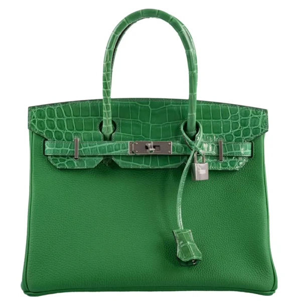 Hermès Replica Birkin Touch 30 Bambou Togo & Cactus Niloticus Crocodile PHW - Exotic Creations