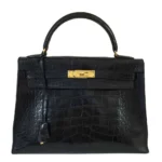 Hermès Replica Black Crocodile Kelly 32 GHW - Exotic Creations