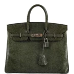 Hermès Replica Collection 2025 Birkin 25 Vert Olive Salvator Lizard PHW - Exotic Creations