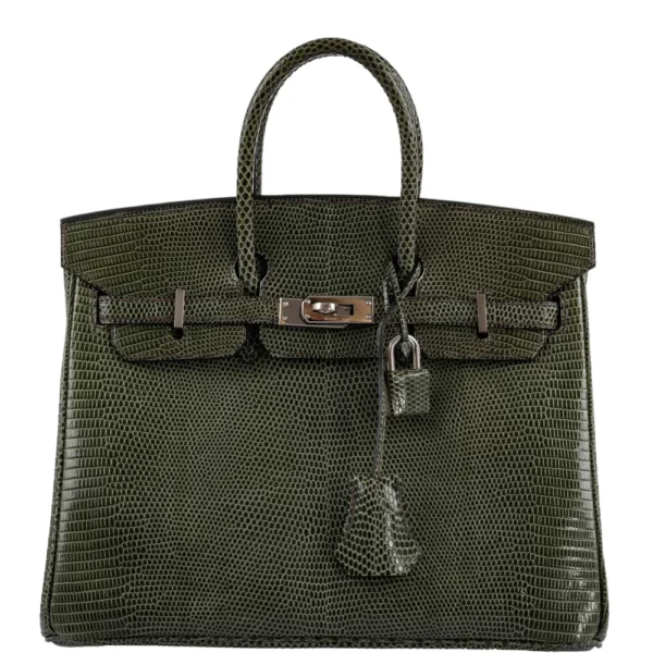 Hermès Replica Collection 2025 Birkin 25 Vert Olive Salvator Lizard PHW - Exotic Creations