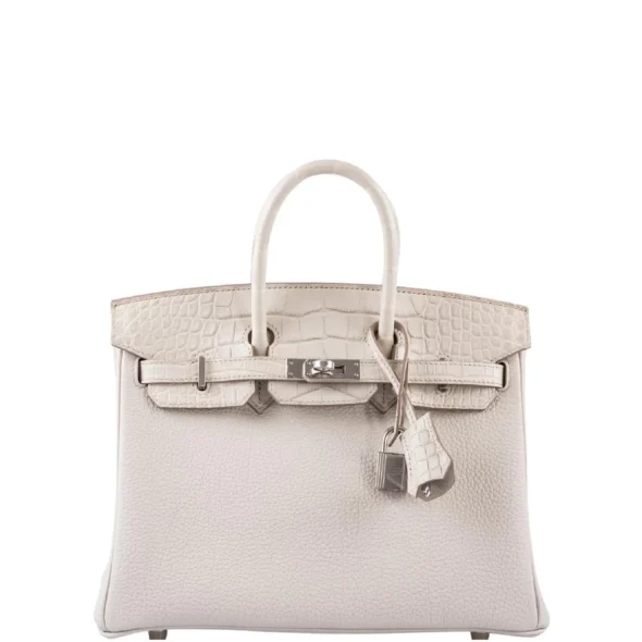 Hermès Replica Collection 2025 Birkin Touch 25 Beton Matte Alligator & Togo PHW - Exotic Creations