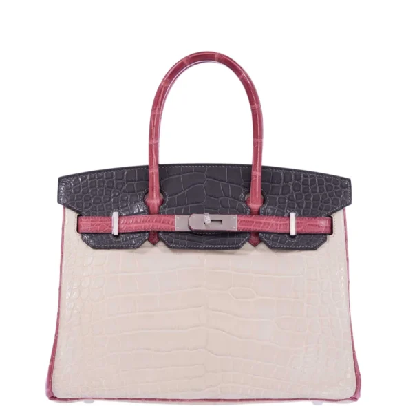 Hermès Replica Collection 2025 HSS Birkin 30 Tri-Color Beton, Gray Paris, Boise de Rose Alligator Brushed PHW - Exotic Creations
